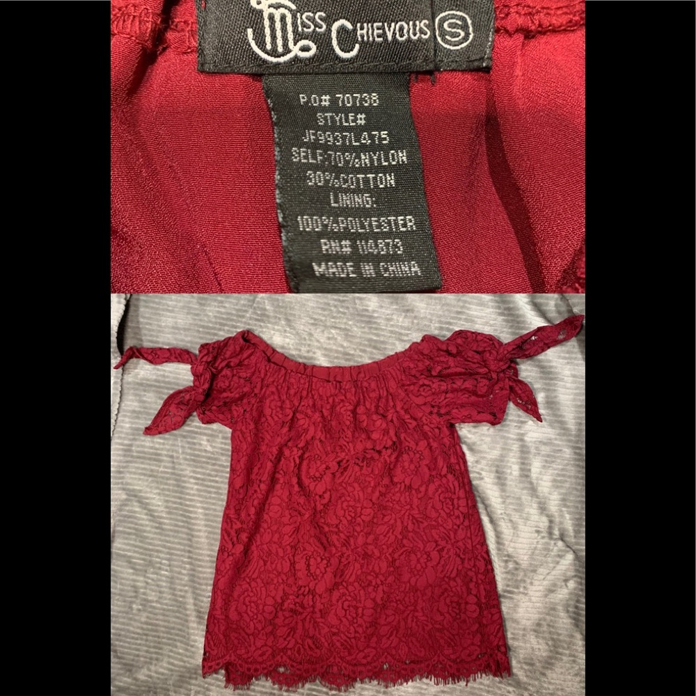 Red lace top